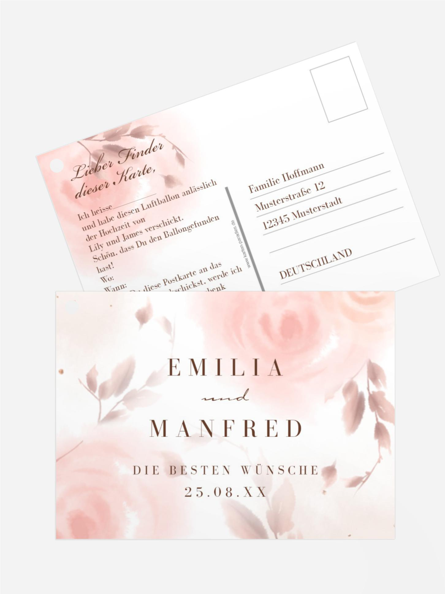 Ballonflugkarte Aquarall Natur