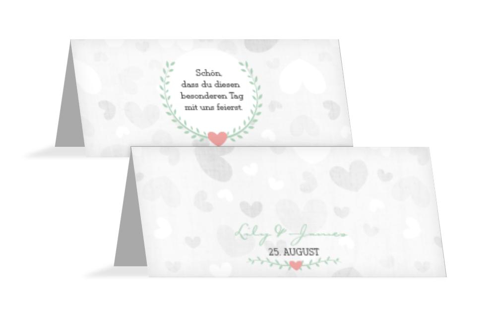 Tischkarte zur Hochzeit Zarte Ranke Tischkarte zur Hochzeit Zarte Ranke