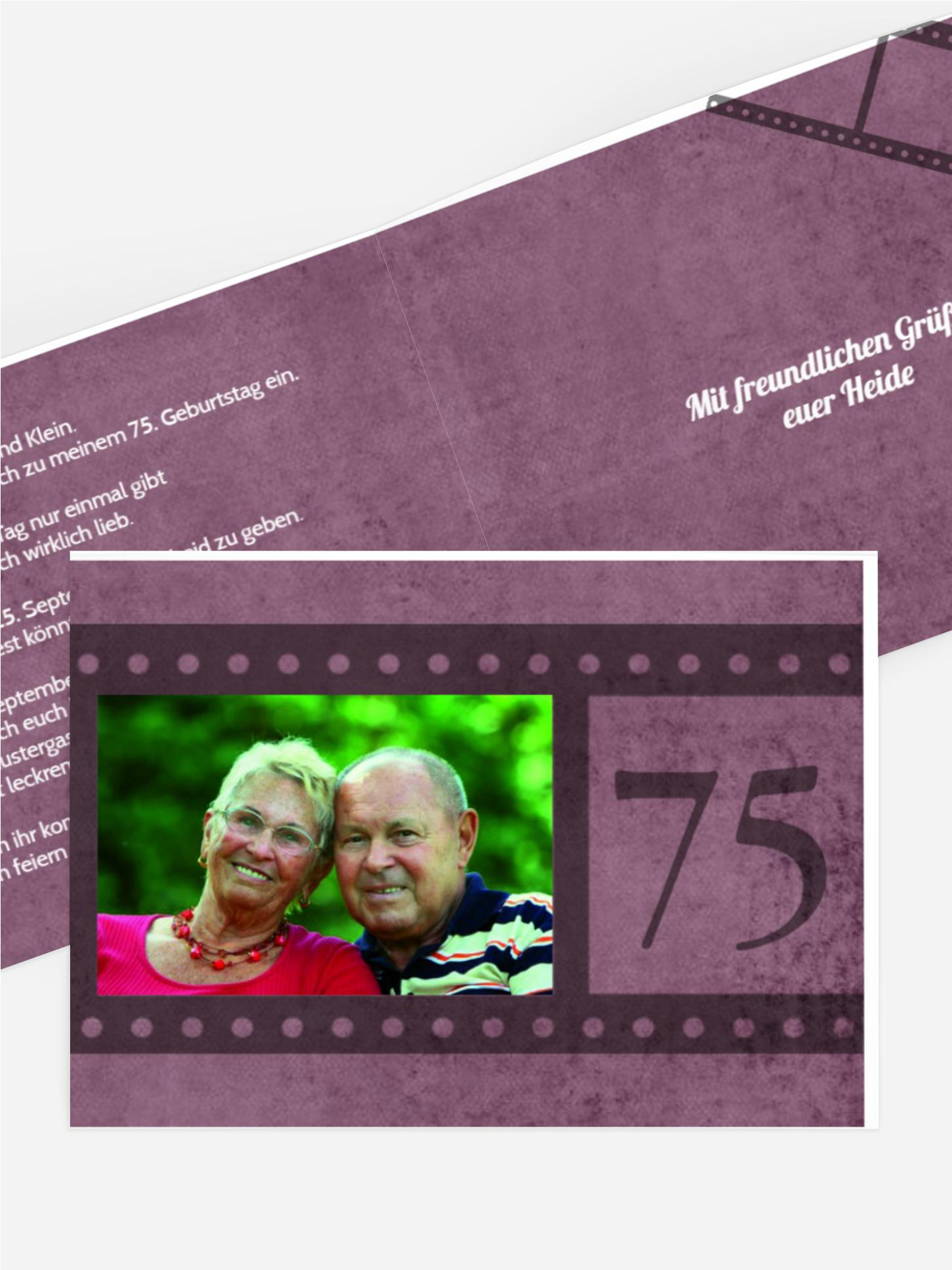Geburtstagseinladung Retrofilm 75 Foto
