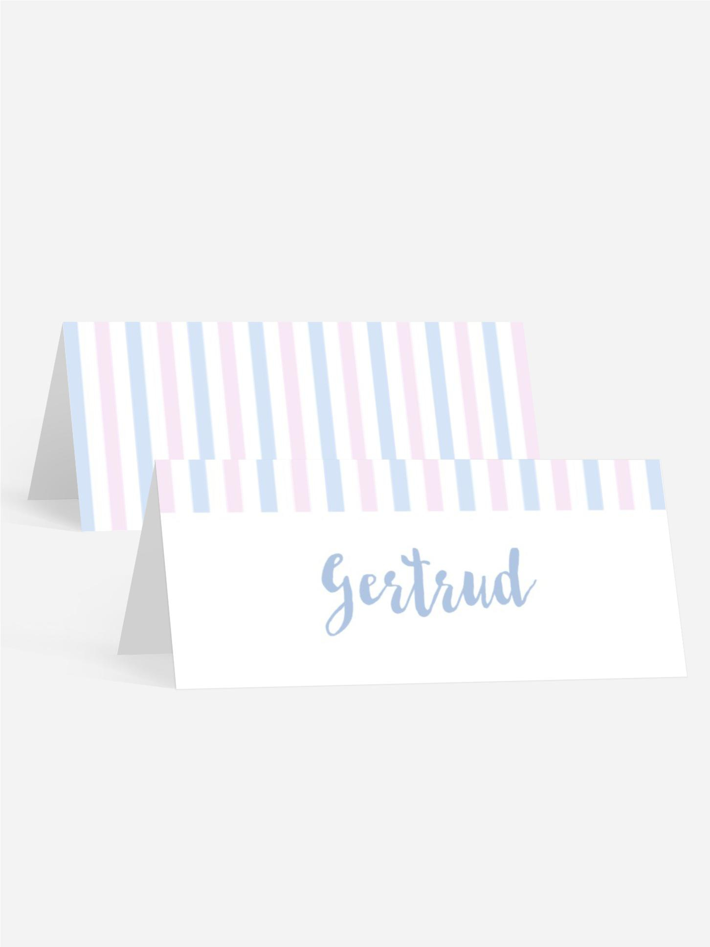 Tischkarte Kindergeburtstag Lustige Streifen