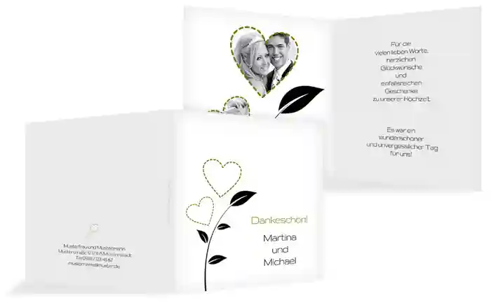 Dankeskarte Herzblume
