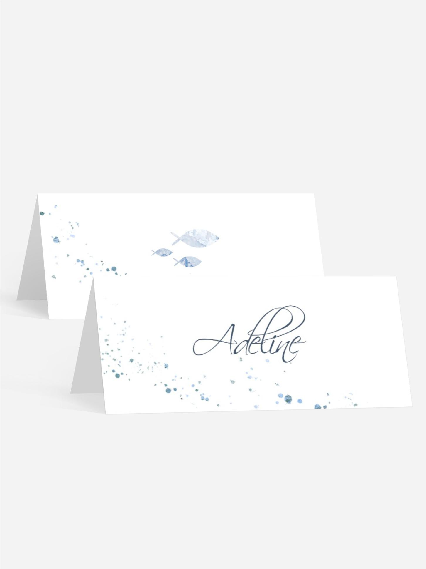 Tischkarte Taufe Wasserkranz