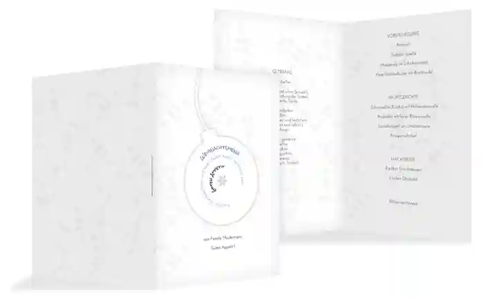 Menükarte Schriftkugel