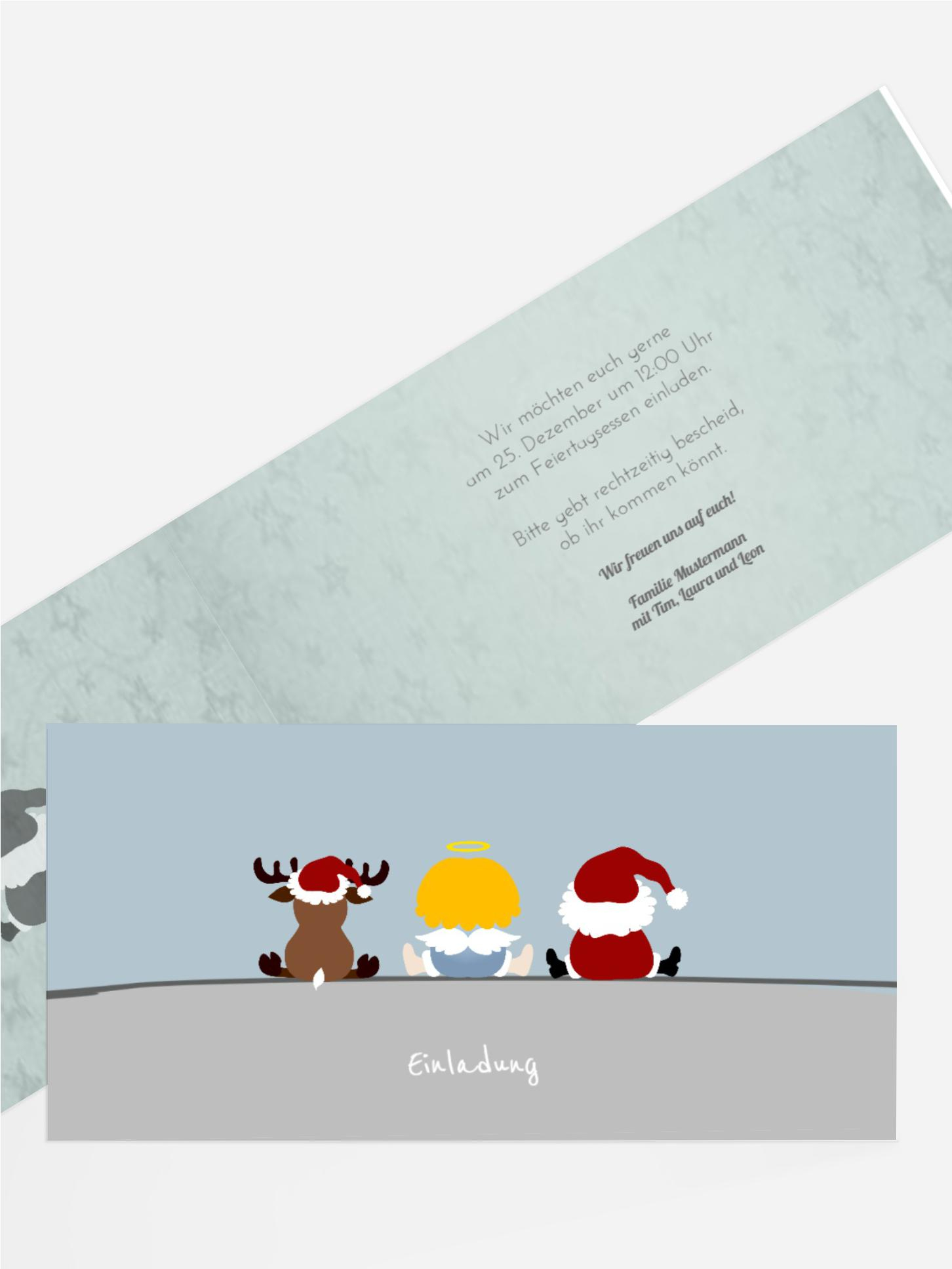 Einladungskarte privat Trio