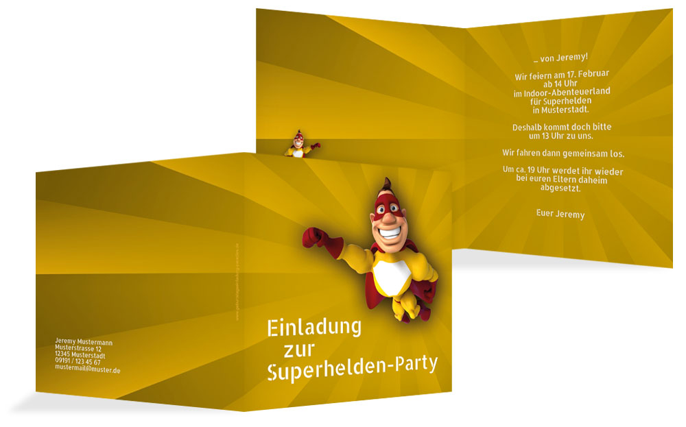 Geburtstagseinladung Superheld