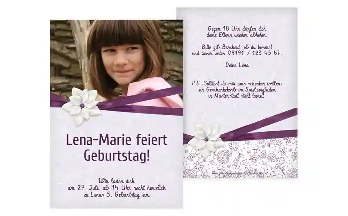 Einladungskarte Geburtstag Jasmin Foto
