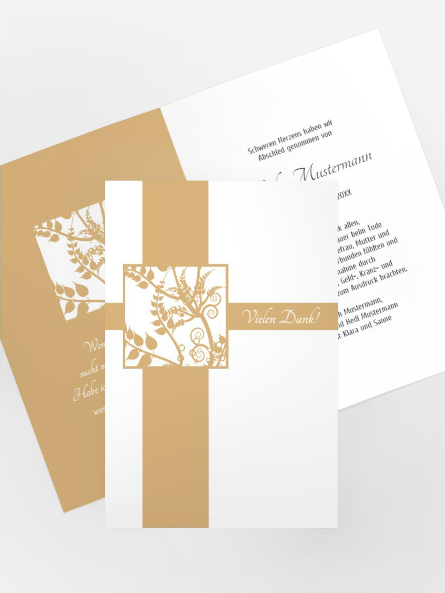 Dankeskarte Florales Quadrat hoch