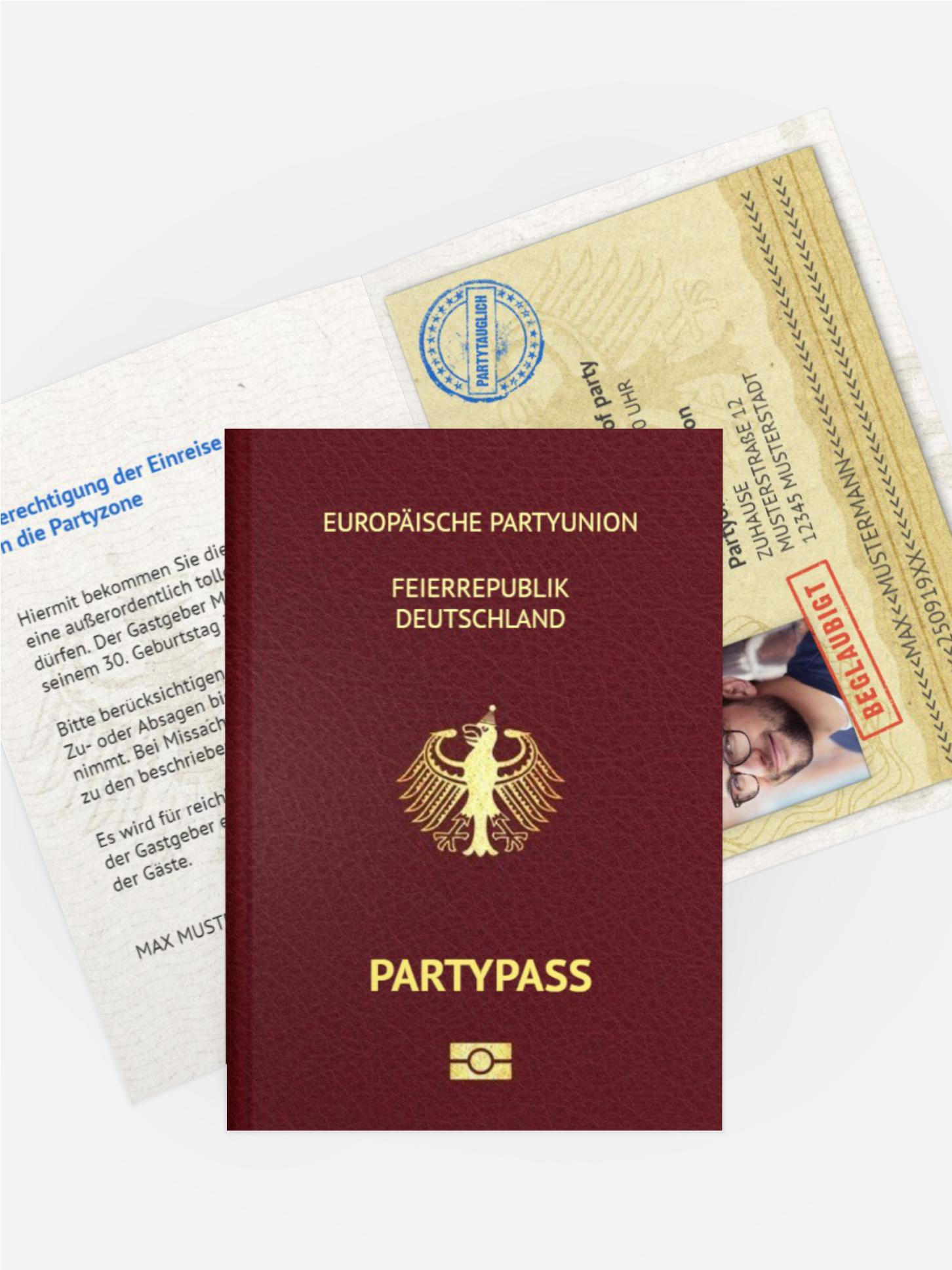 Geburtstagseinladung Pass 30