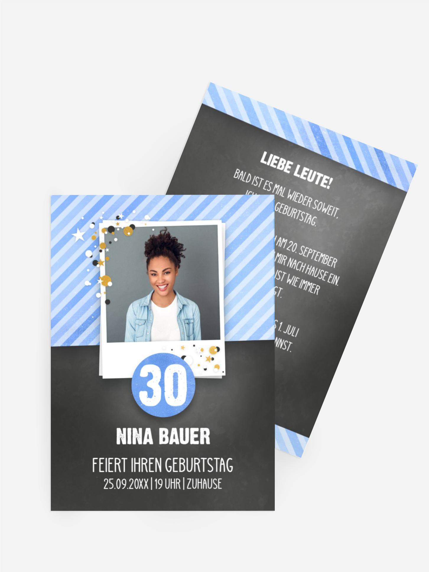 Geburtstagseinladung Konfetti 30