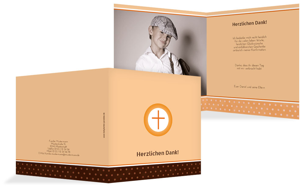 Konfirmation Dankeskarte Kreuzhostie