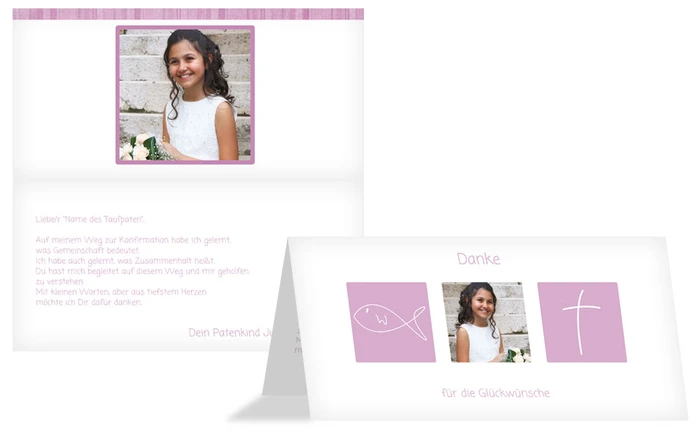 Dankeskarte Konfirmation_White