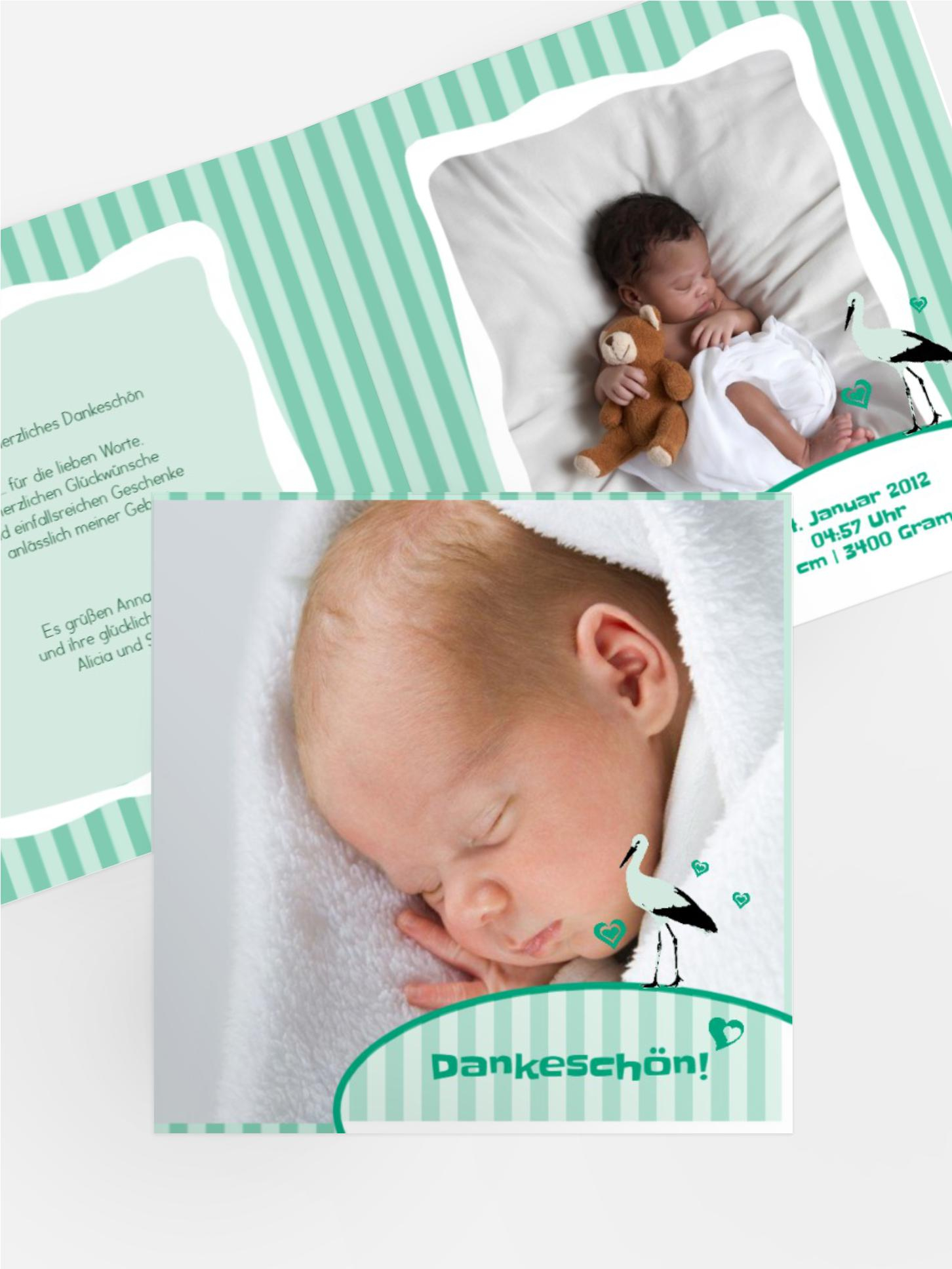Dankeskarte zur Geburt Harmonie