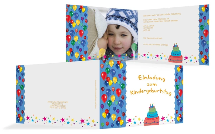 Geburtstagseinladung Kleinkinder Luftballon Foto