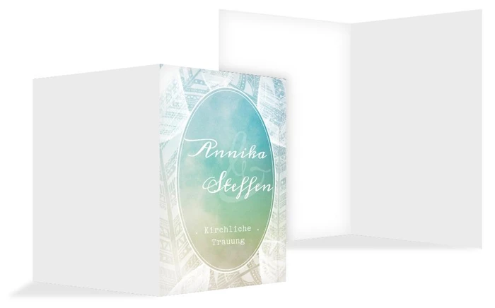 Hochzeit Kirchenheft Umschlag Federleicht