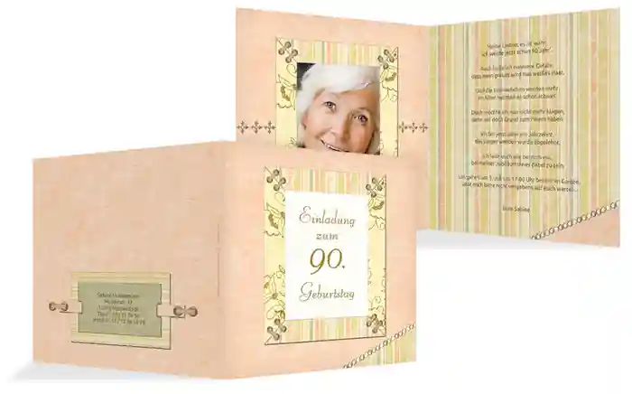 Geburtstagseinladungskarte Nostalgie 90 Foto