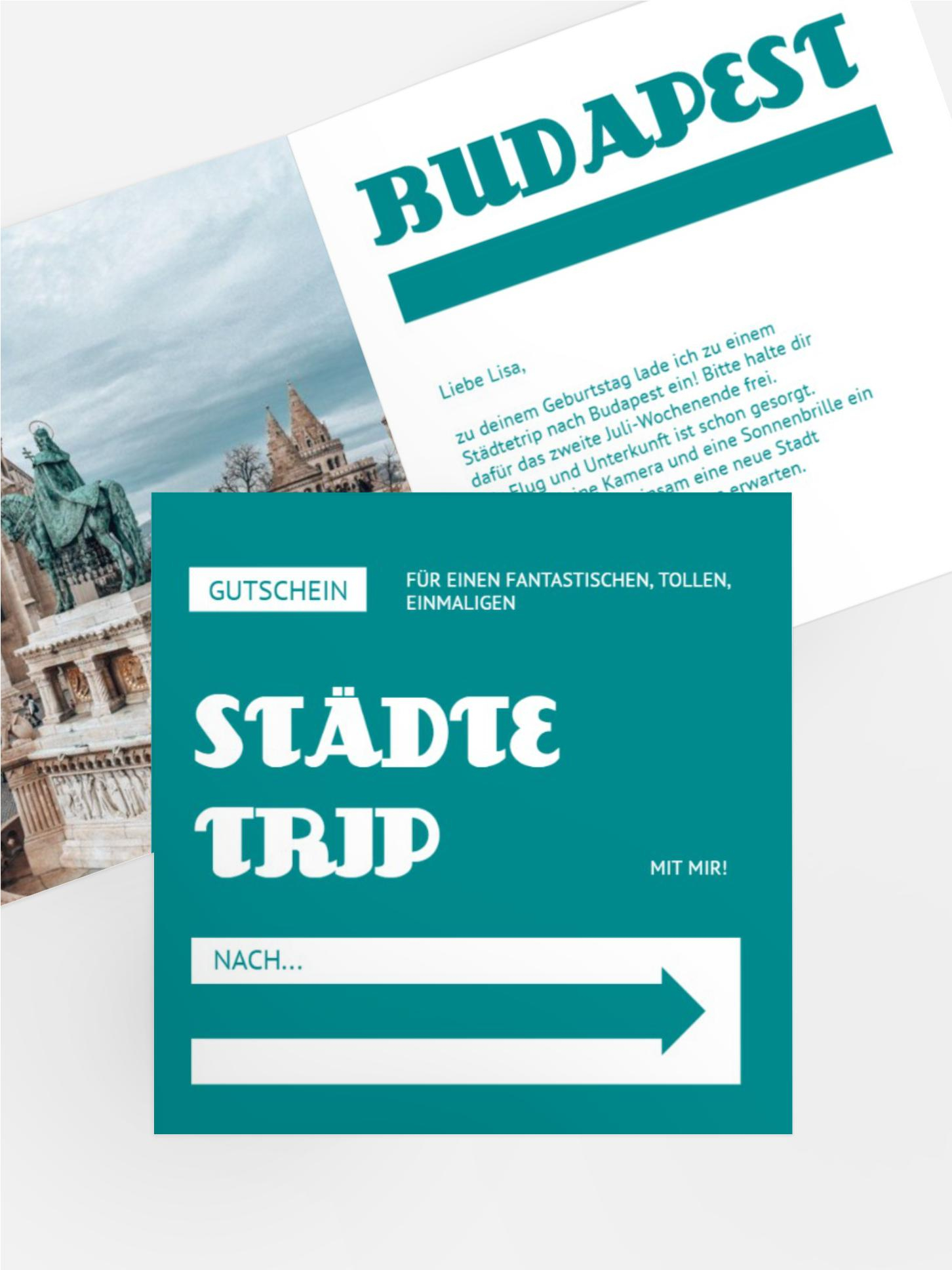 Gutschein zum Geburtstag Städtetrip