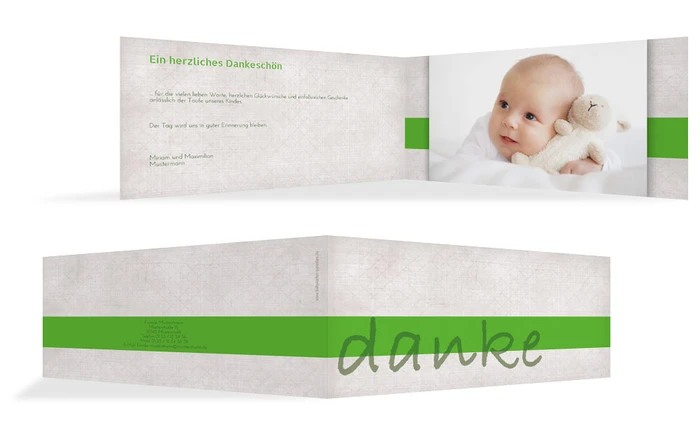 Taufe Dankeskarte simply classic