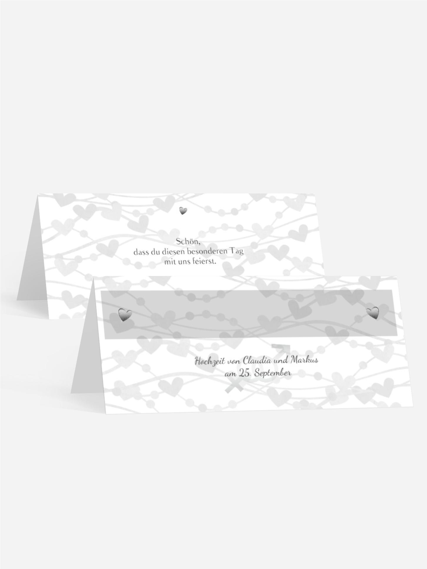 Tischkarte Im Zeichen der Liebe