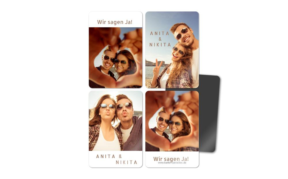 Fotomagnete zur Hochzeit Gemeinsame Bildreihe
