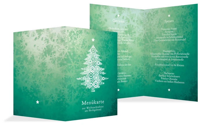 Weihnachtsmenükarte Eis