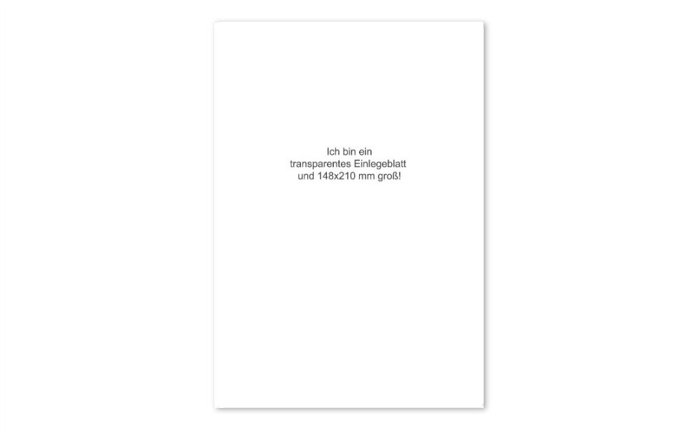 transparentes Einlegeblatt 148x210 mm