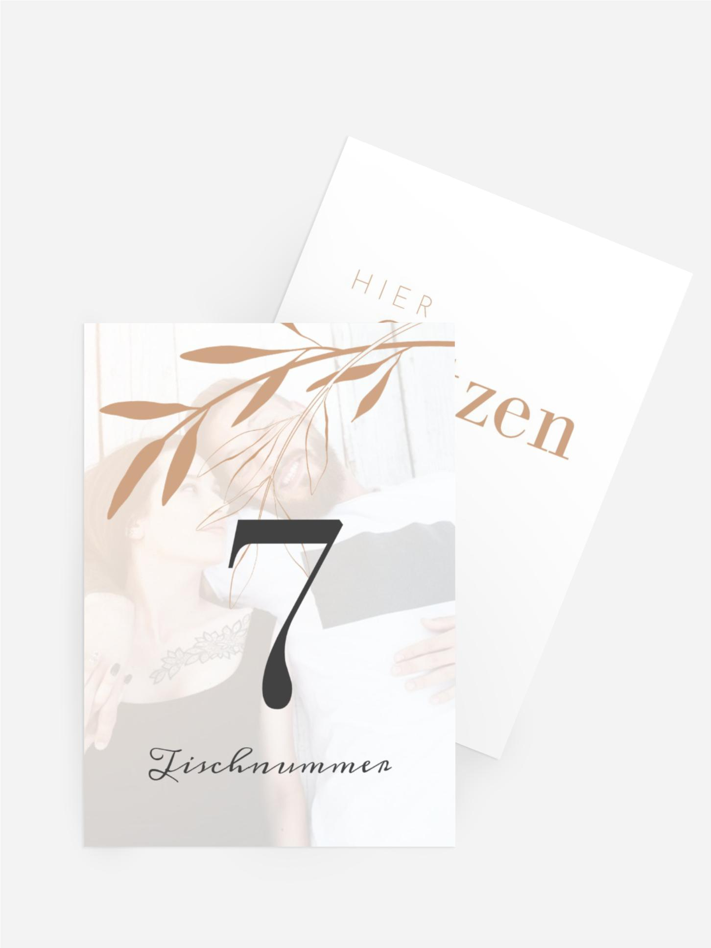 Tischnummer Hochzeit Unzertrennlich