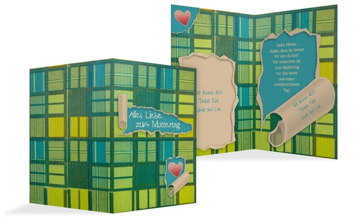 Karte zum Muttertag Geschenkpapier