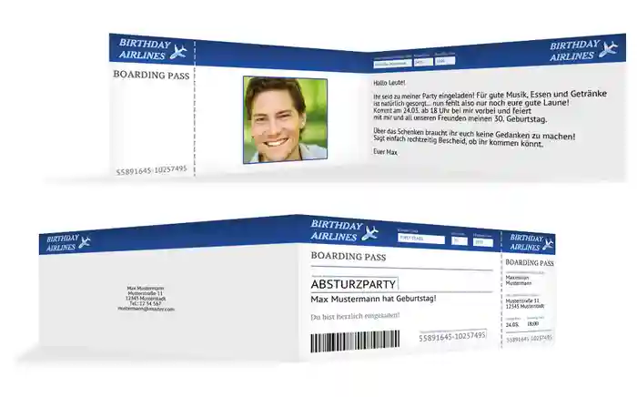 Geburtstagseinladung Absturzparty Foto