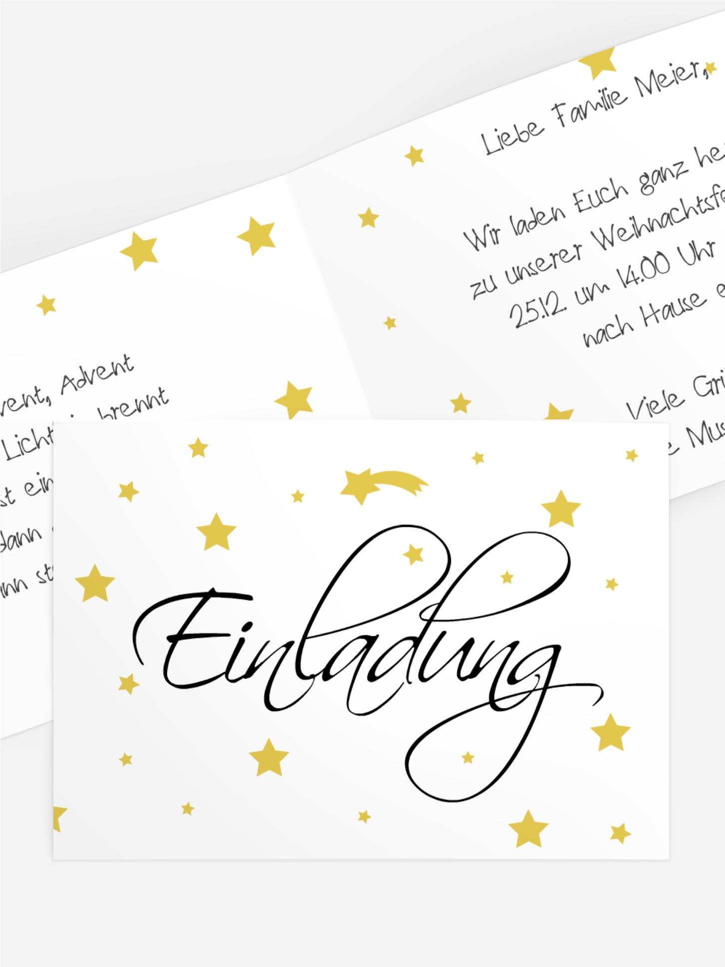 Weihnachtseinladung Sterne