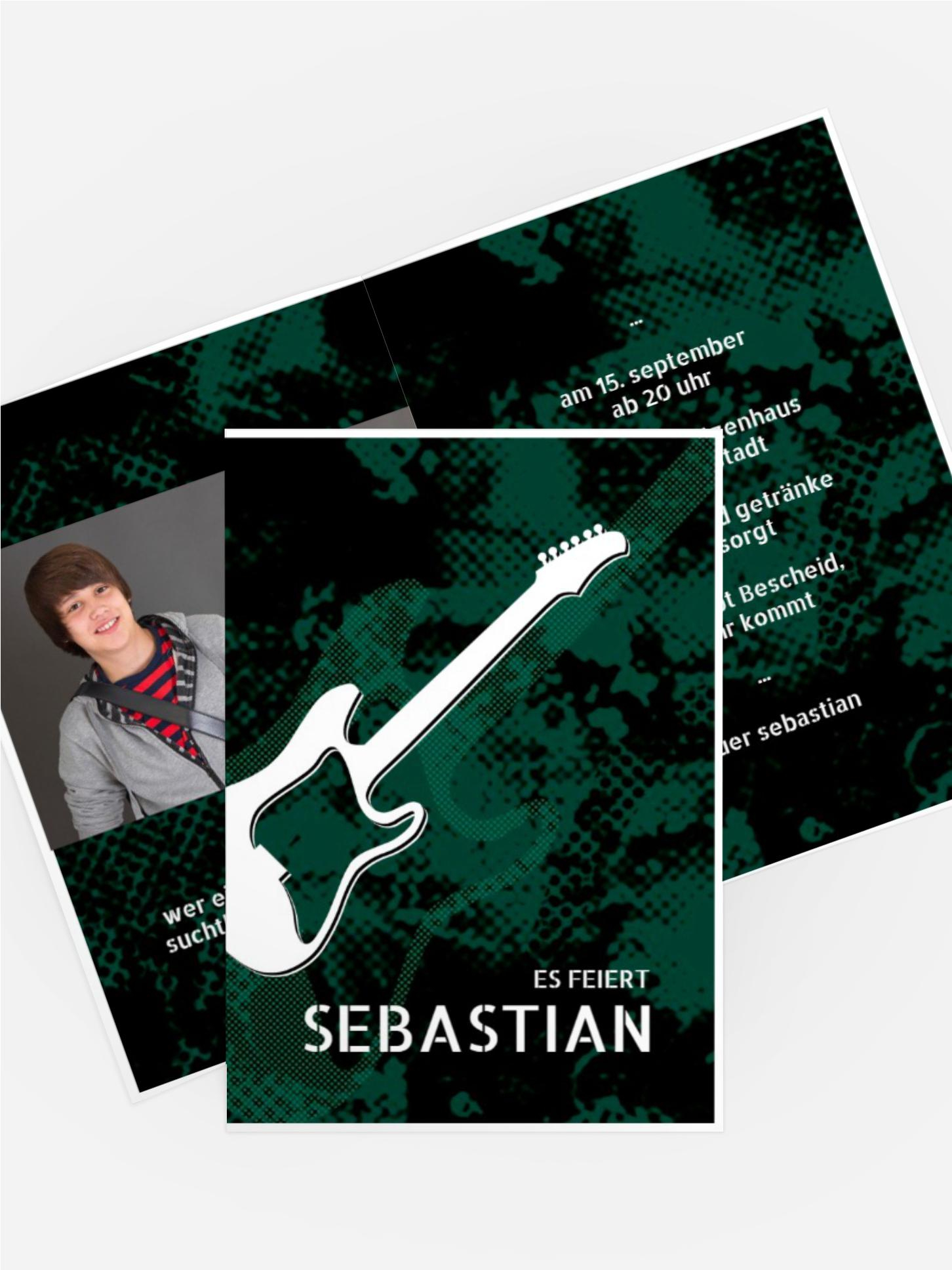 Einladung zum Geburtstag Karte Guitar