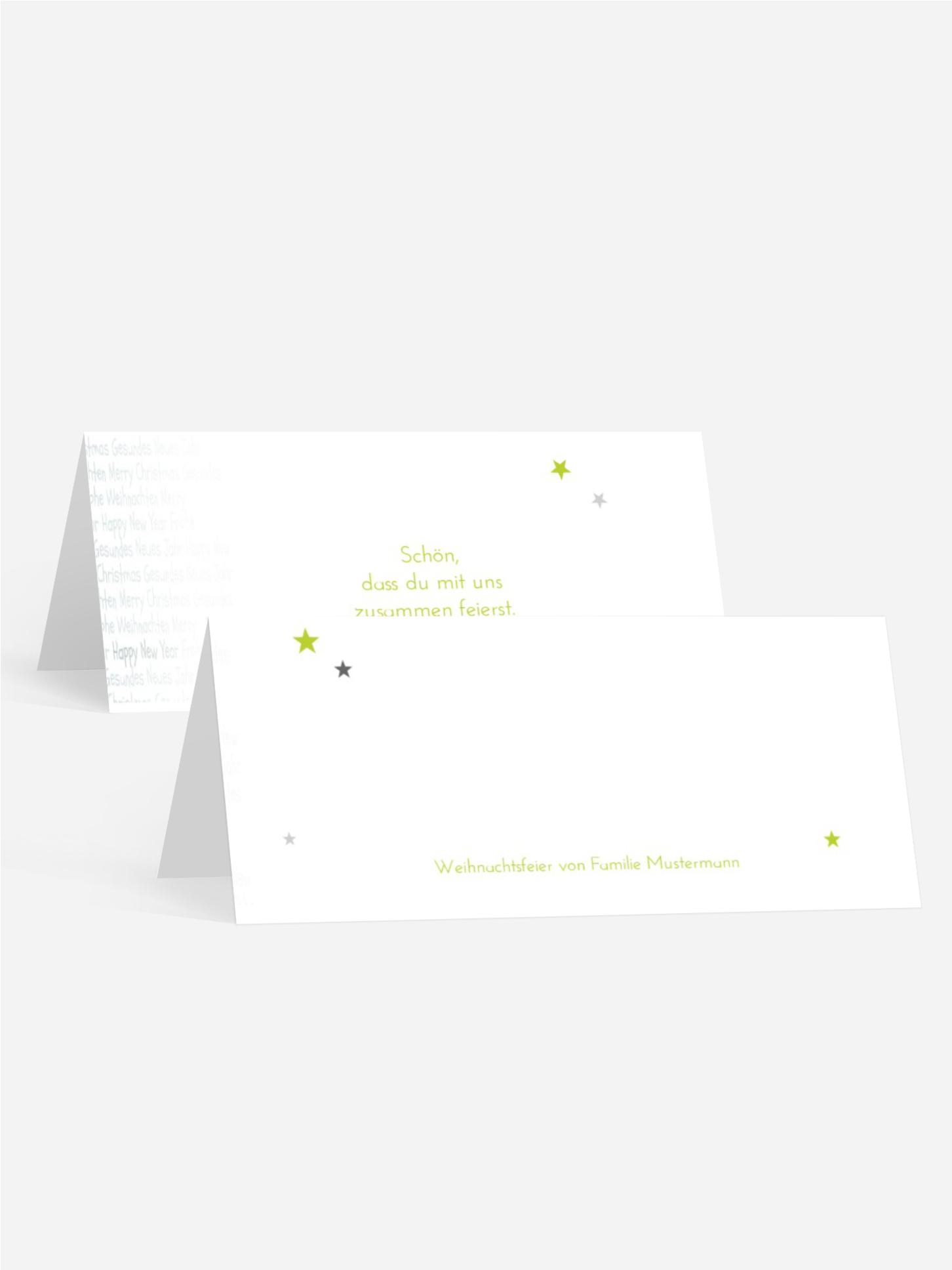 Weihnachts Tischkarte Schrift