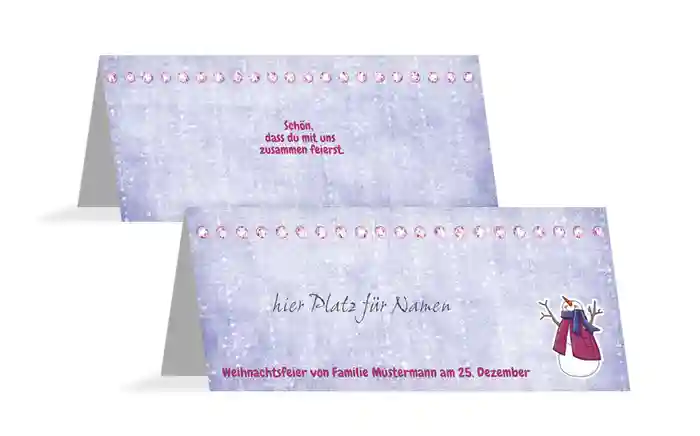 Weihnachtstischkarte Comic