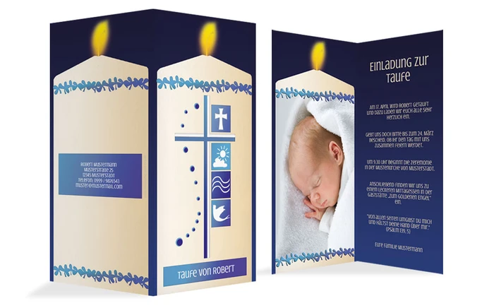 Taufkarte Taufkerze