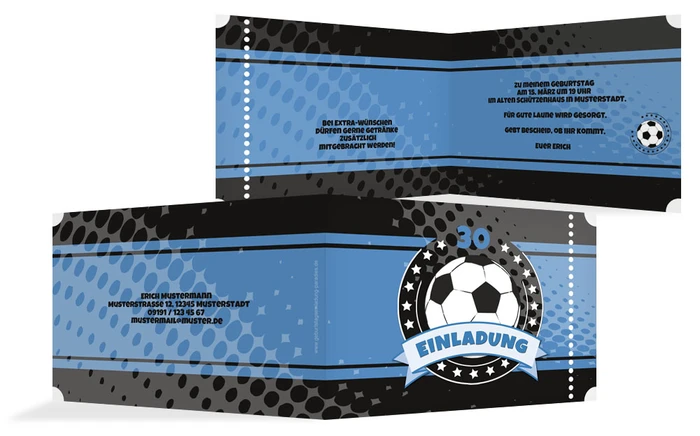 Geburtstag Einladungskarte Fussballstar 30 Geburtstag Einladungskarte Fussballstar 30