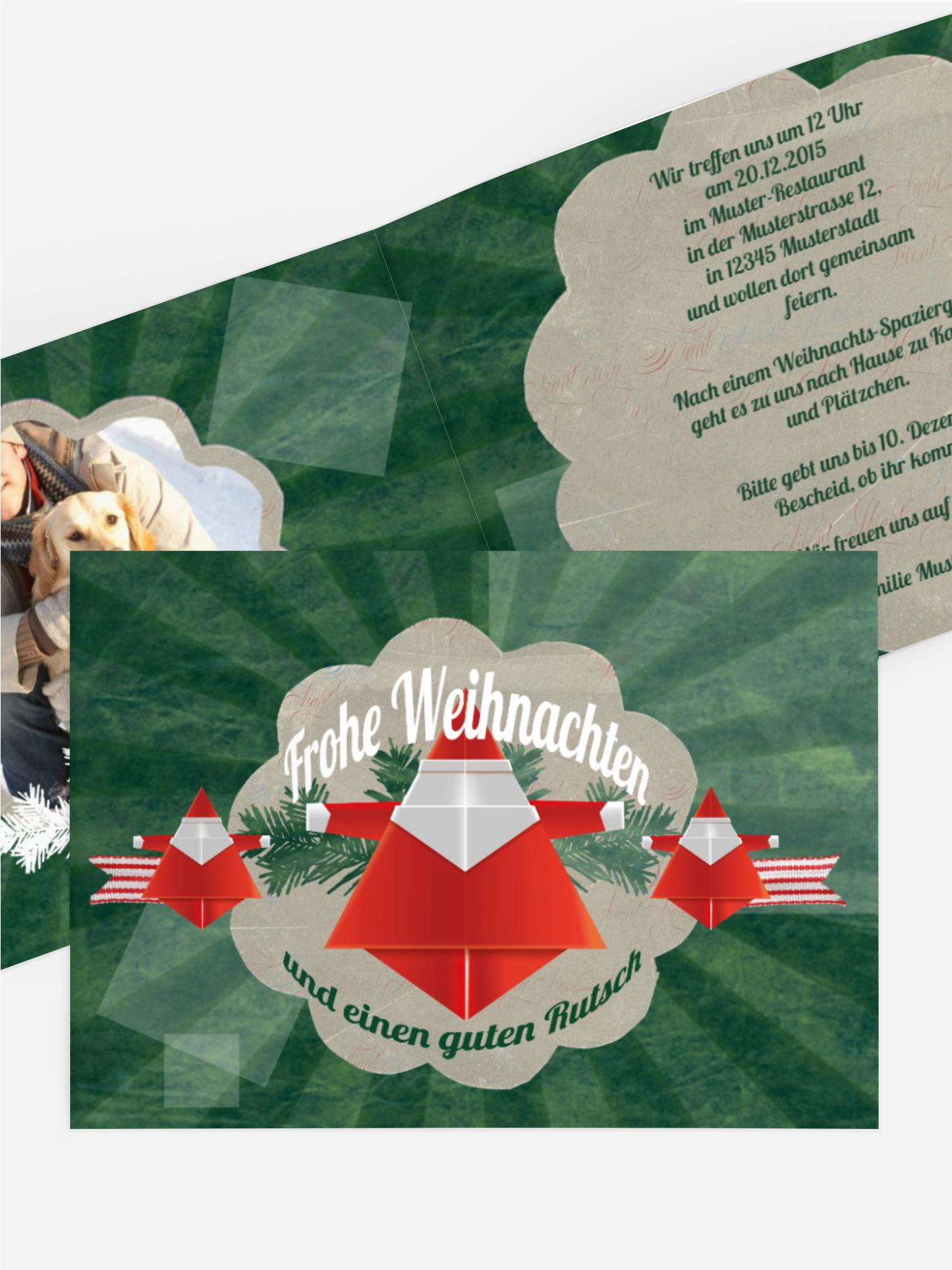 Foto Weihnachtsgrußkarte Origami Foto Weihnachtsgrußkarte Origami