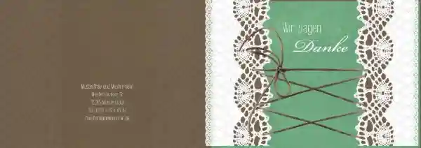 Dankeskarte zur Hochzeit Vintage Schleife