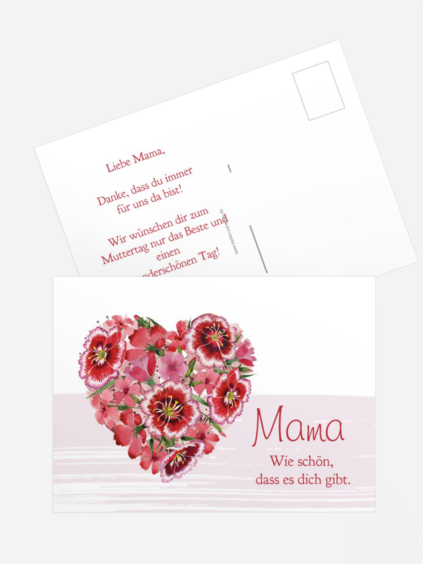 Muttertagskarte Blumenherz