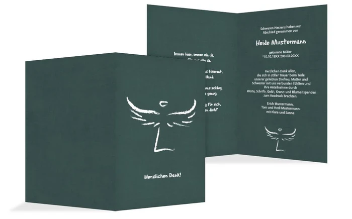 Dankeskarte heavenly wings hoch