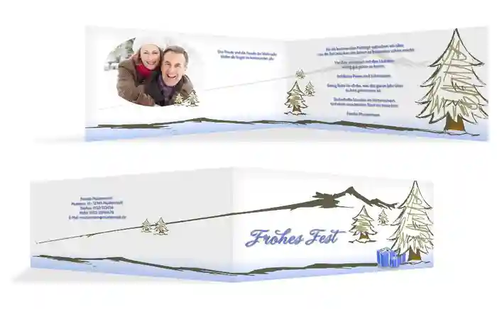 Grußkarte Privat Weihnachten Scribble