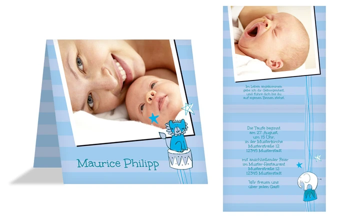 Dankeskarte Taufe Leo