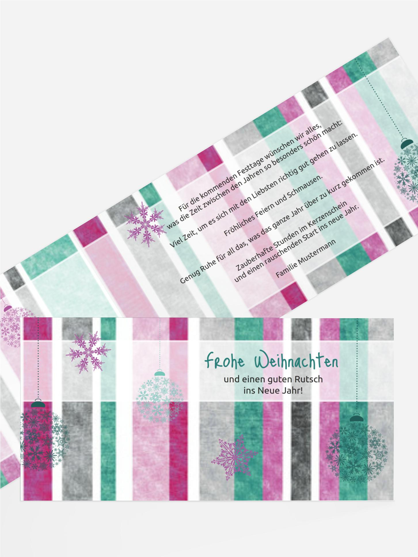 Grußkarte Weihnachten Privat Schmuck