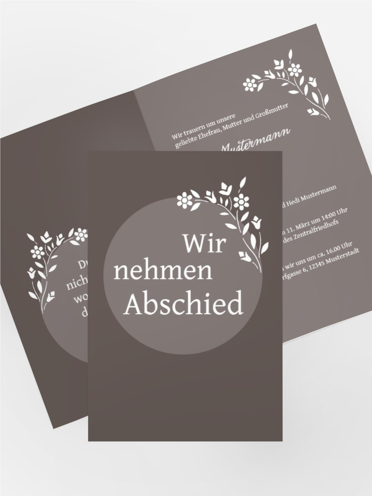 Trauerkarte Kreis hoch