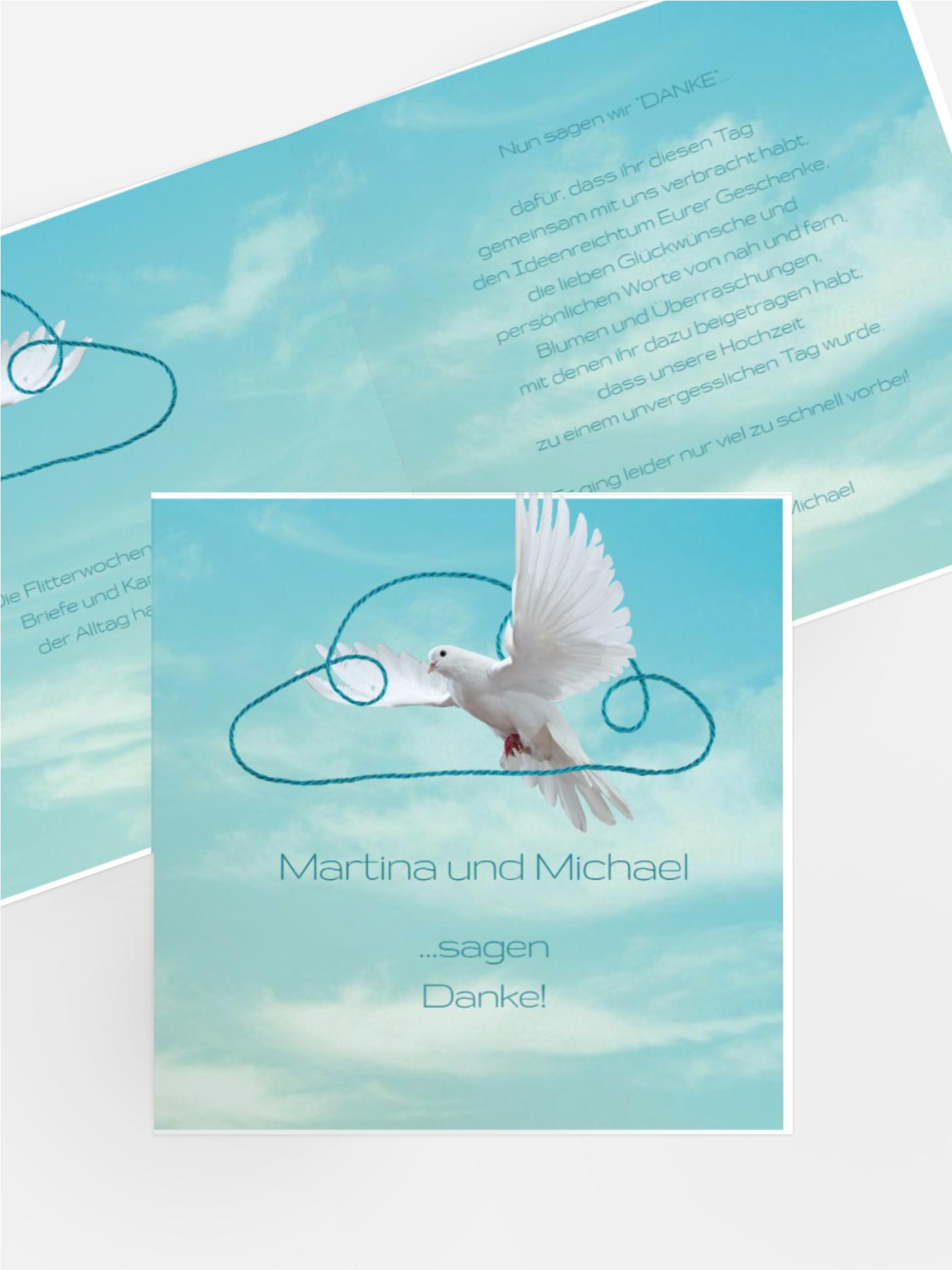 Dankeskarte Hochzeit Auf Wolke sieben