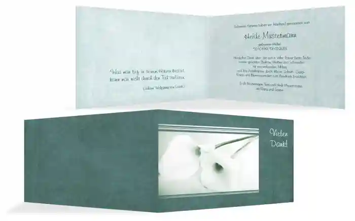 Dankeskarte Calla Lilie quer