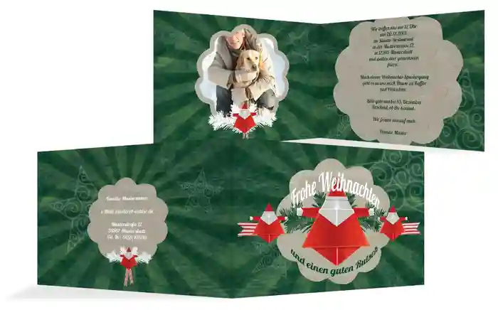 Foto Weihnachtsgrußkarte Origami