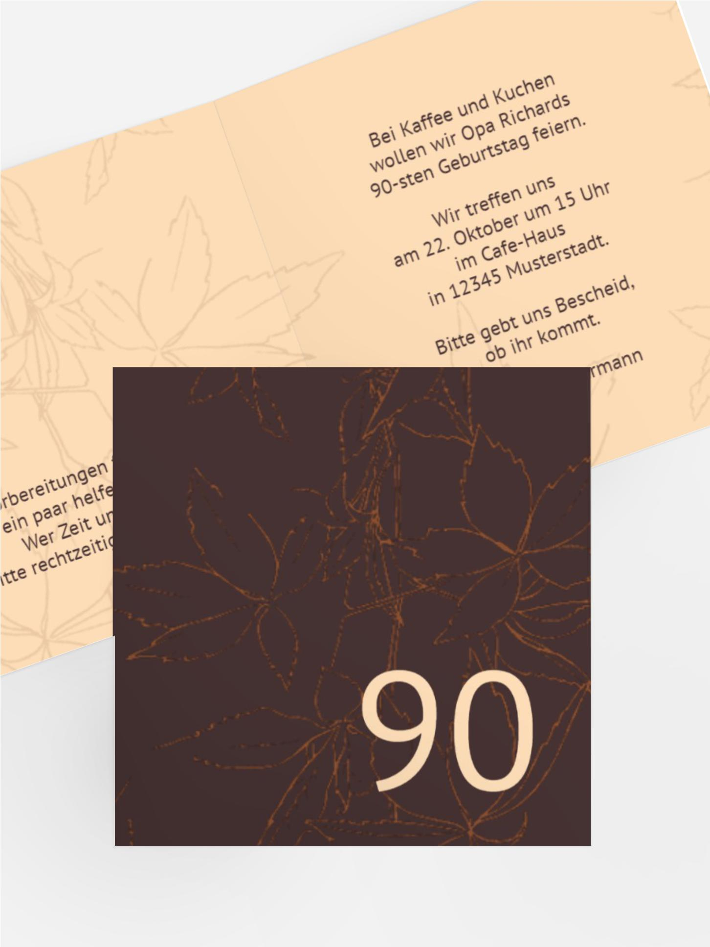 Geburtstagseinladung Herbst 90 Geburtstagseinladung Herbst 90