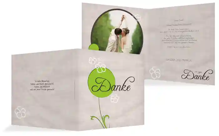 Hochzeitskarte Danke Fantasyflower