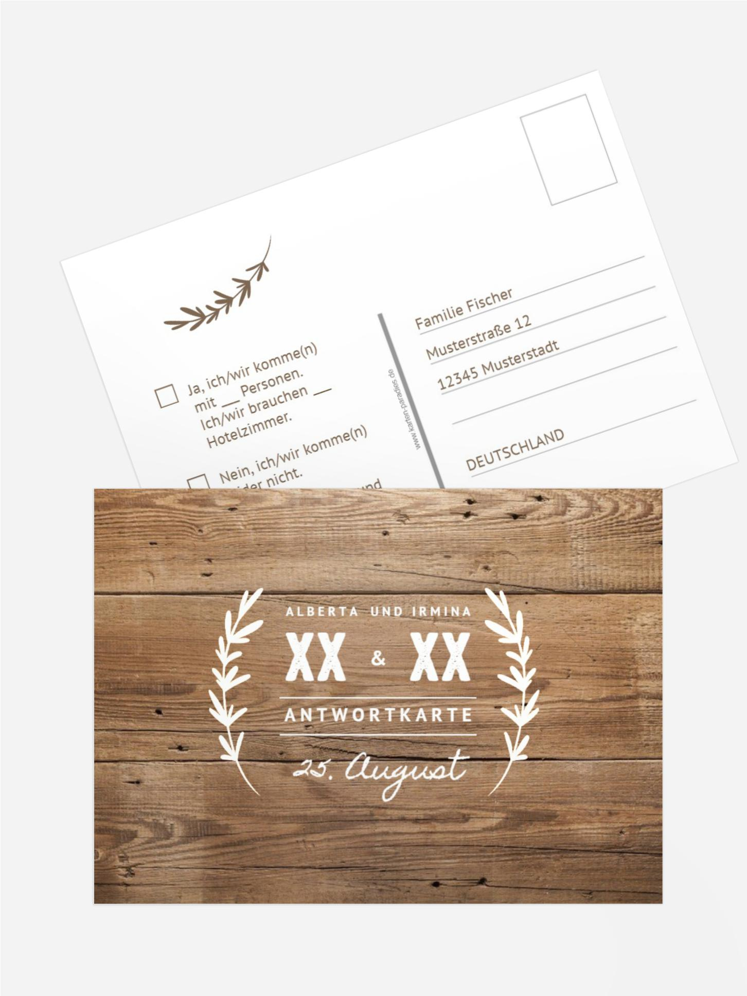 Antwortkarte XX wir zusammen