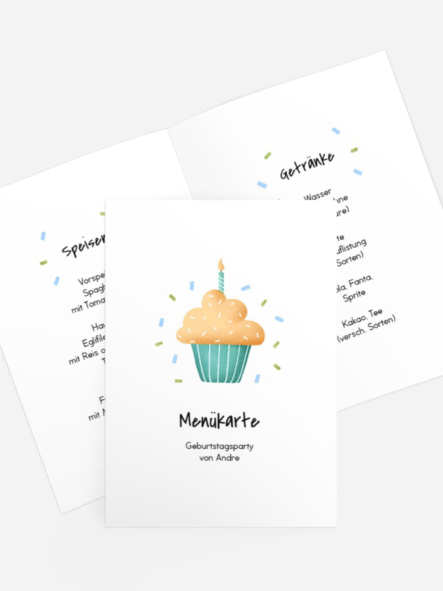 Menükarte Kindergeburtstag Gelber Hund