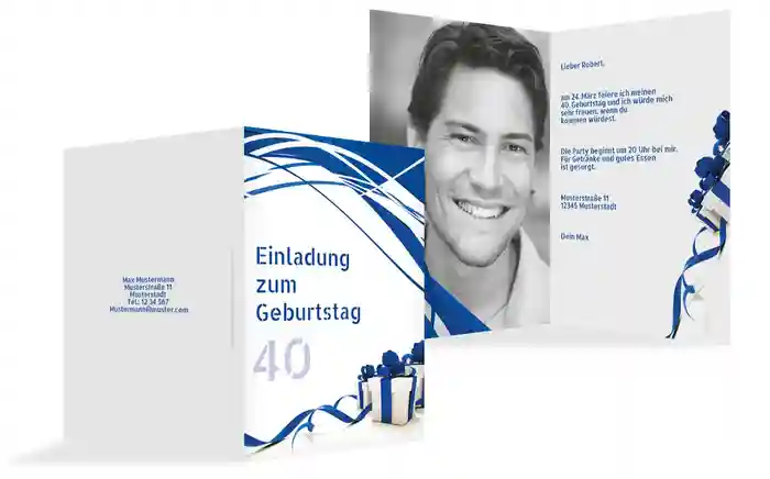 Geburtstagseinladung Schleifenband Foto 40